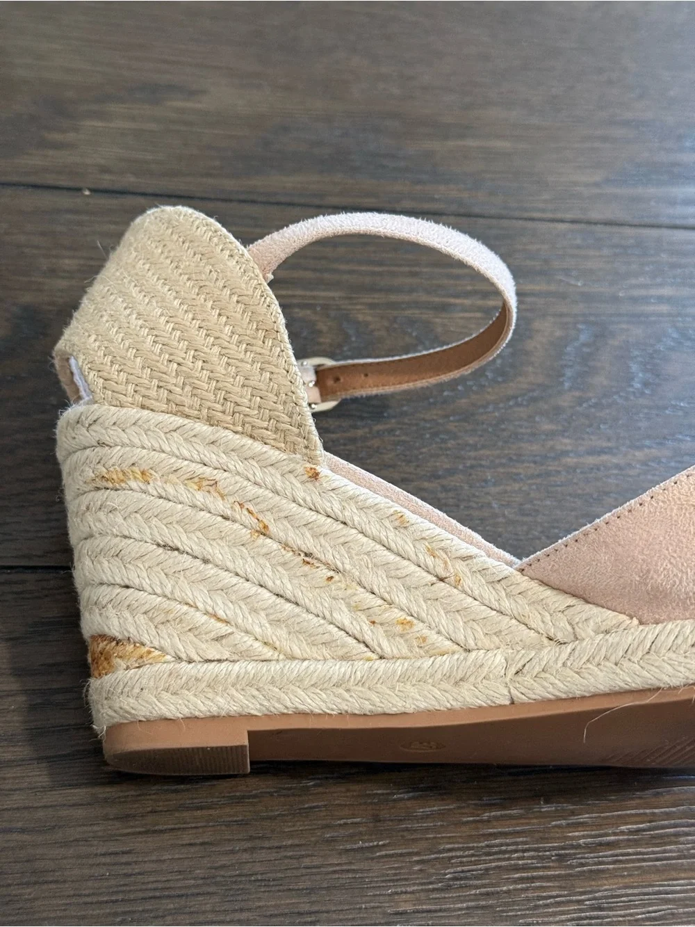 Espadrille Wedge Sandals in Blush Pink